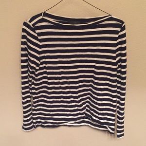 J crew navy and white striped shirt
